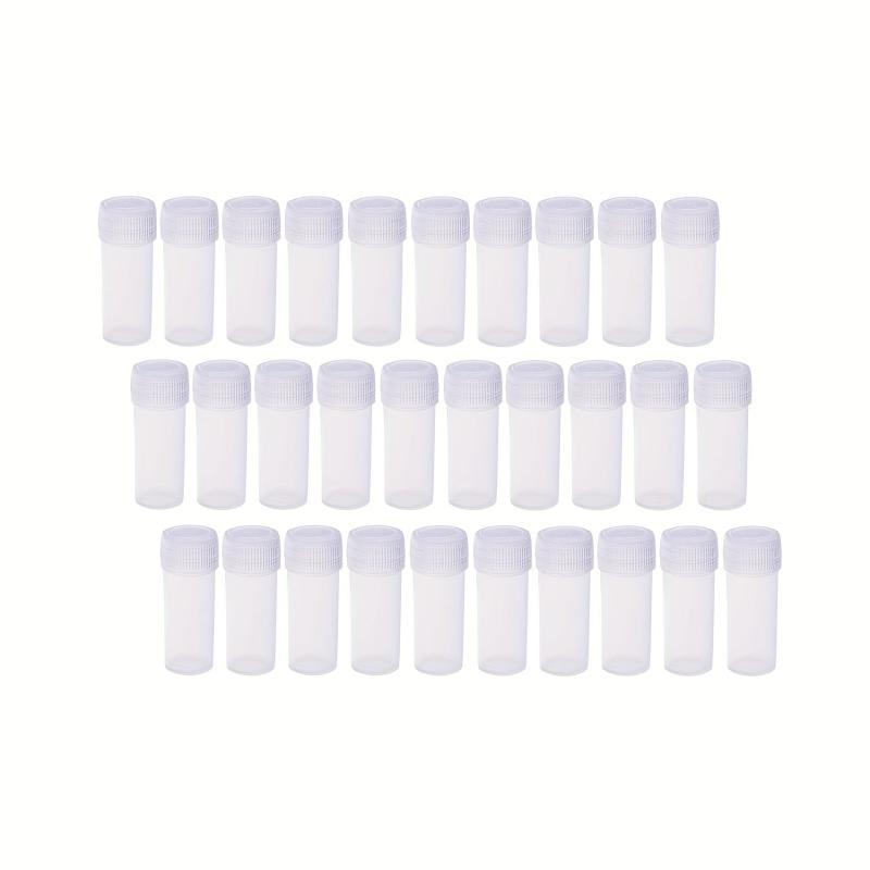 30pcs 5ml Plastic Sample Vials Storage Containers Test Tubes for Laboratory Use