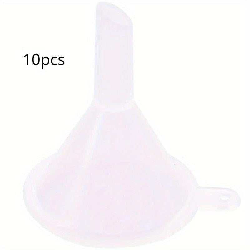 10pcs Mini Plastic Funnel Small Mouth Liquid Funnels Lab Supplies