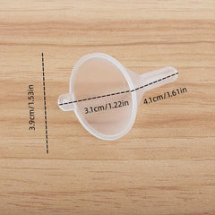 10pcs Mini Plastic Funnel Small Mouth Liquid Funnels Lab Supplies