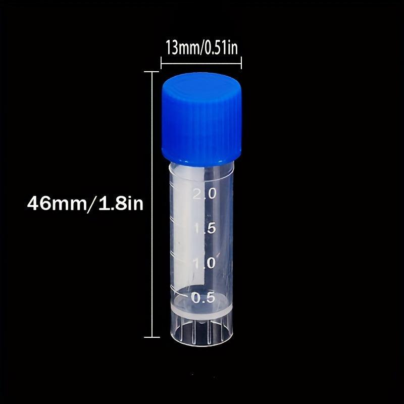 10pcs Lab Chemical Plastic Test Tube Vial Sealing Cap Container 2ML