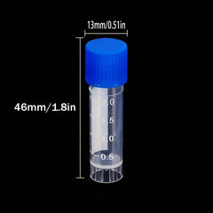 10pcs Lab Chemical Plastic Test Tube Vial Sealing Cap Container 2ML