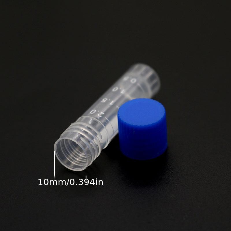 10pcs Lab Chemical Plastic Test Tube Vial Sealing Cap Container 2ML