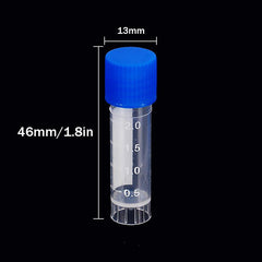 10pcs Lab Chemical Plastic Test Tube Vial Sealing Cap Container 2ML