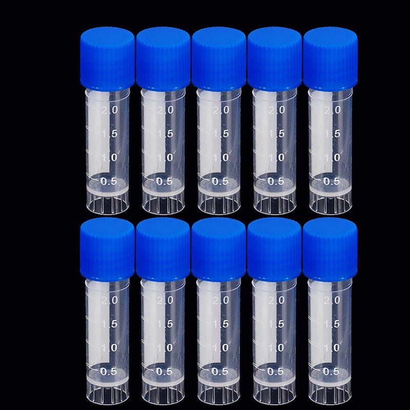 10pcs Lab Chemical Plastic Test Tube Vial Sealing Cap Container 2ML