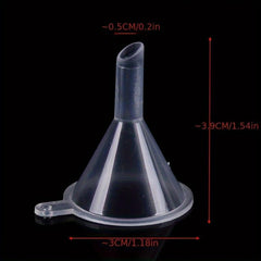 20pcs Mini Funnel Clear Plastic for Lab Bottles Essential Oils Perfumes Spices