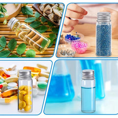 50pcs 15ml Sample Vials With Aluminum Screw Caps 0.5 Oz Tiny Glass Vials