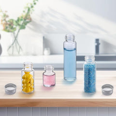 50pcs 15ml Sample Vials With Aluminum Screw Caps 0.5 Oz Tiny Glass Vials