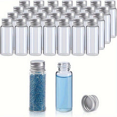 50pcs 15ml Sample Vials With Aluminum Screw Caps 0.5 Oz Tiny Glass Vials