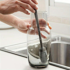 2pcs Long Handle Silicone Brush Household Cup Brush Cleaning Brush