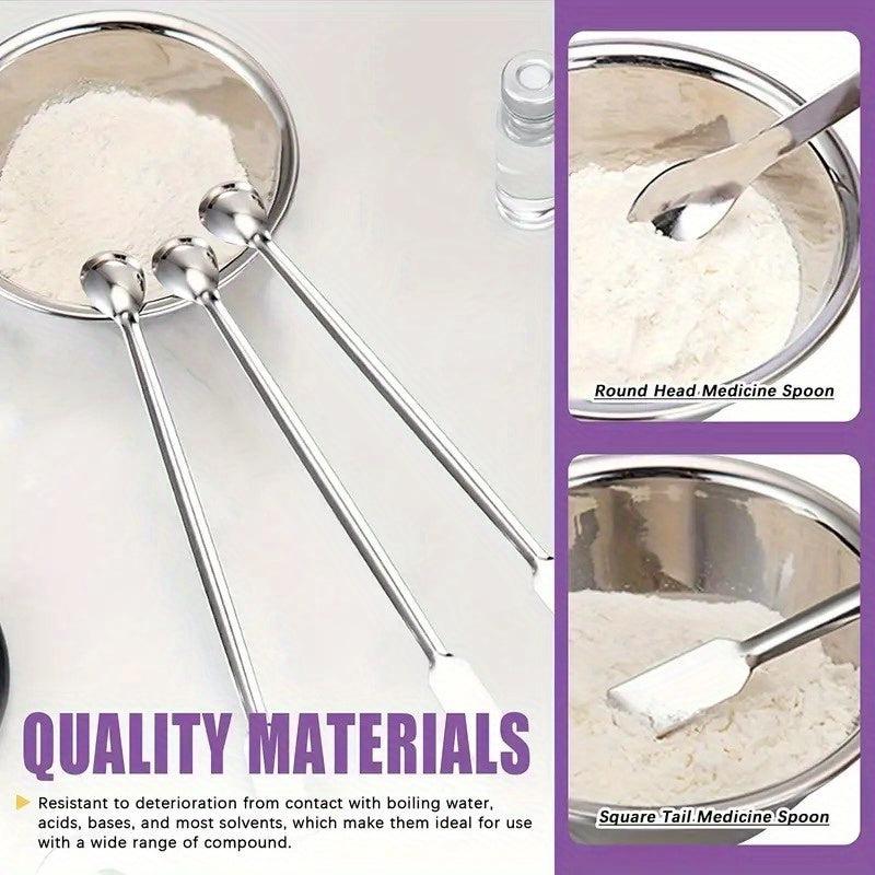 Stainless Steel Double and Single Head Medicine Spoons