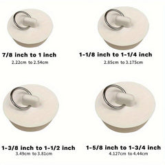 4pcs Rubber Tub Stopper With Hanging Ring Easy To Install For Bathtub Drain Plug