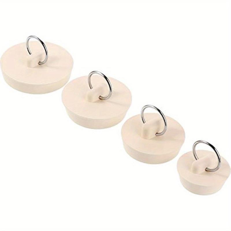 4pcs Rubber Tub Stopper With Hanging Ring Easy To Install For Bathtub Drain Plug