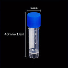 10pcs Plastic Test Tube Vial Sealing Cap Container 2ML Laboratory