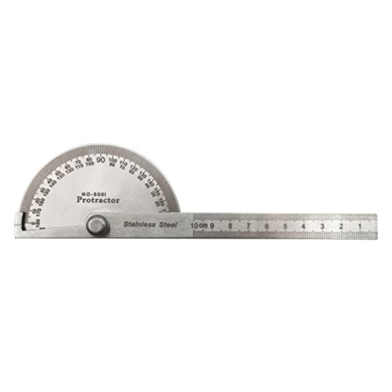 Stainless Steel Angle Protractor 0-180u00b0 10.01cm Woodworking Tool