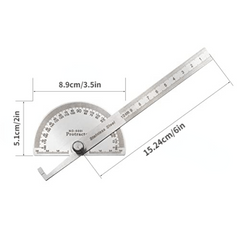 Stainless Steel Angle Protractor 0-180u00b0 10.01cm Woodworking Tool