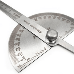 Stainless Steel Angle Protractor 0-180u00b0 10.01cm Woodworking Tool