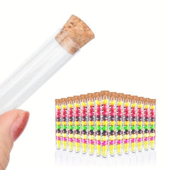 10pcs Transparent Plastic Test Tube with Cork for Jewelry Seeds Liquid Lab Use
