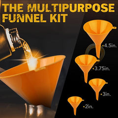 19pcs No Spill Coolant Funnel Kit & Round Kitchen Funnel