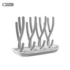 Large Capacity Cup Drying Rack with Tray Gray