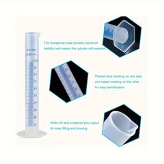 Clear Double-Sided Lab Graduated Cylinder Set with Brush Dropper
