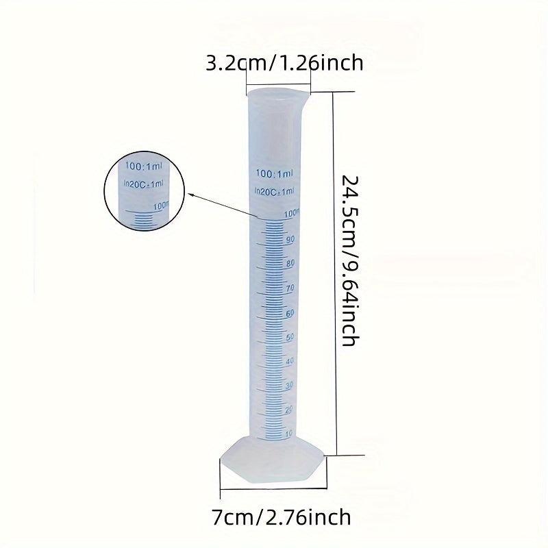 Clear Double-Sided Lab Graduated Cylinder Set with Brush Dropper