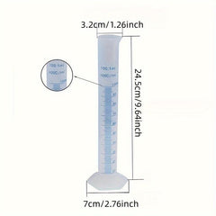 Clear Double-Sided Lab Graduated Cylinder Set with Brush Dropper