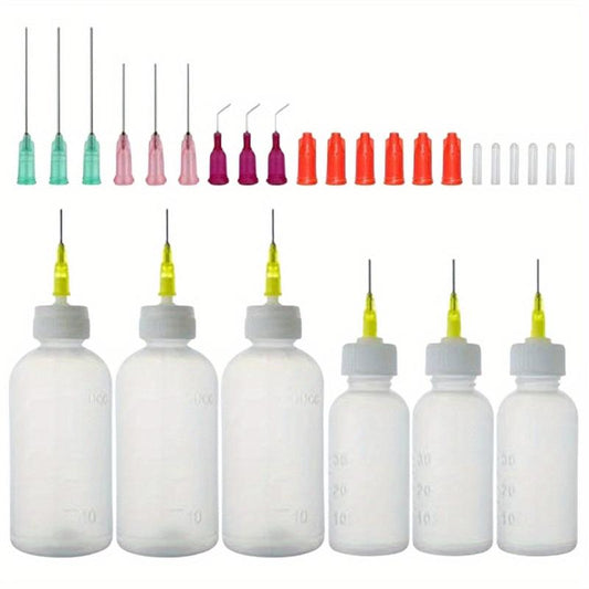 6pcs Syringe Bottles 30ml 50ml Dispensing Set
