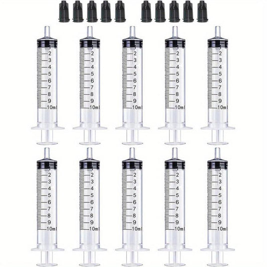 10pcs 10ML Plastic Syringes Lab Measurement Refilling Pet Feeding