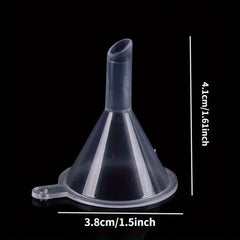 15pcs Clear Plastic Mini Funnel for Laboratory Bottle