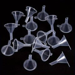 4pcs Clear Plastic Mini Funnel for Lab Bottles Essential Oils Perfumes Spices