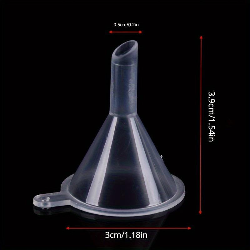 4pcs Clear Plastic Mini Funnel for Lab Bottles Essential Oils Perfumes Spices