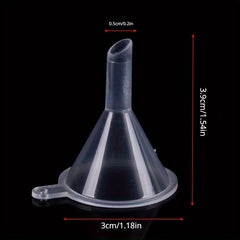 4pcs Clear Plastic Mini Funnel for Lab Bottles Essential Oils Perfumes Spices
