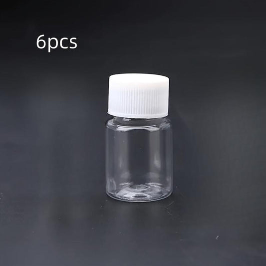 6pcs Portable Clear Plastic Bottles Small Vial Liquid Solid Vial Packing Bottle