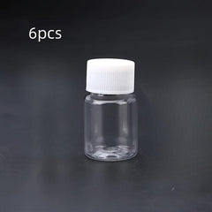 6pcs Portable Clear Plastic Bottles Small Vial Liquid Solid Vial Packing Bottle