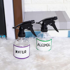 7pcs 8oz Empty Plastic Spray Bottles with Adjustable Nozzle, Funnel, and Labels