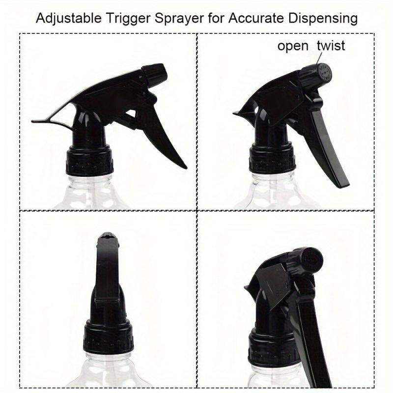 7pcs 8oz Empty Plastic Spray Bottles with Adjustable Nozzle, Funnel, and Labels
