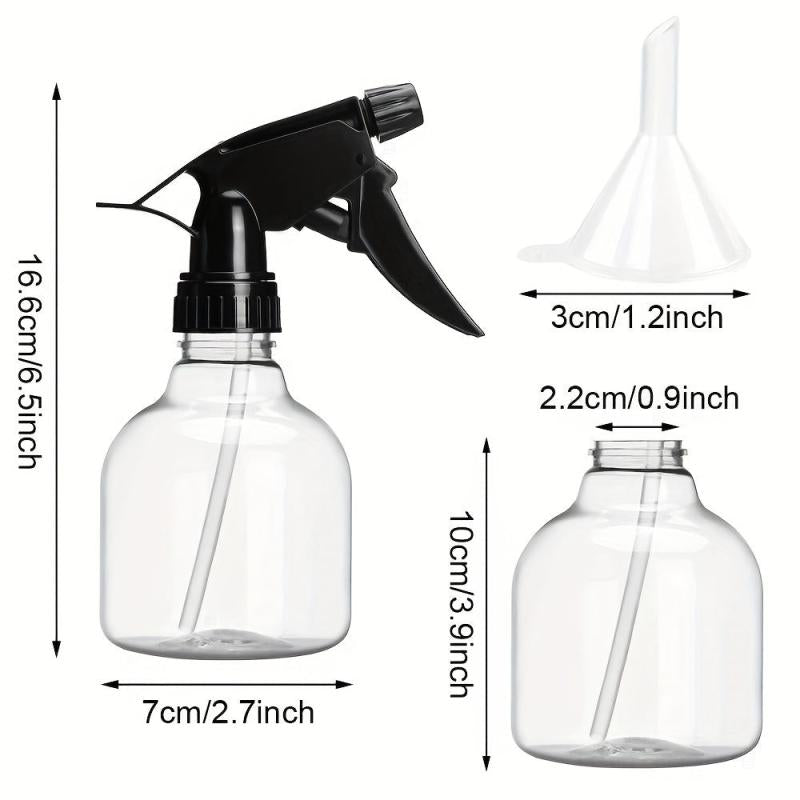 7pcs 8oz Empty Plastic Spray Bottles with Adjustable Nozzle, Funnel, and Labels