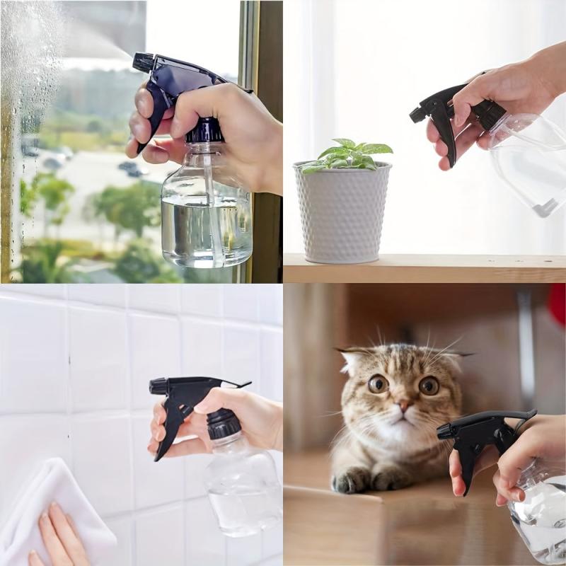 7pcs 8oz Empty Plastic Spray Bottles with Adjustable Nozzle, Funnel, and Labels