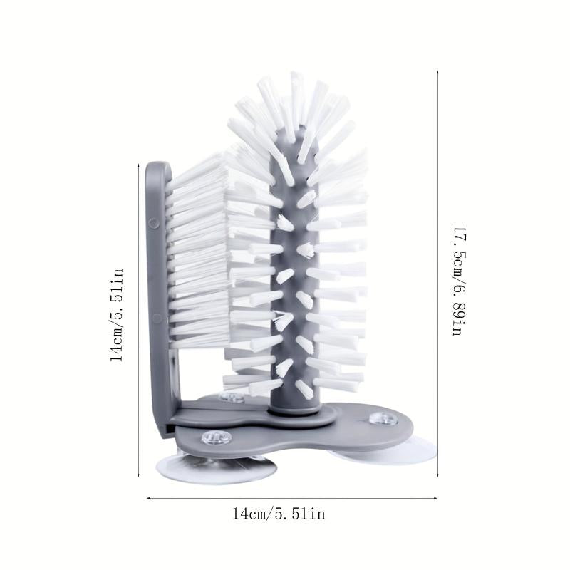 Suction Cup Glass Bottle Cleaning Brush - Kitchen Rotate Wash Cup Brush