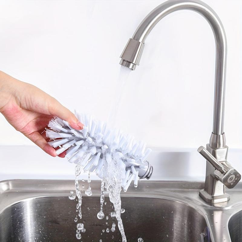 Suction Cup Glass Bottle Cleaning Brush - Kitchen Rotate Wash Cup Brush