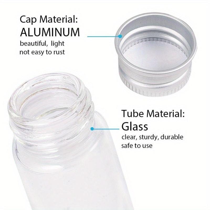 10pcs 12ml Clear Glass Bottles with Aluminum Screw Top