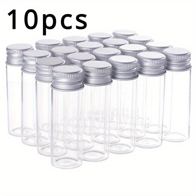 10pcs 12ml Clear Glass Bottles with Aluminum Screw Top