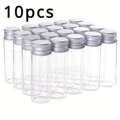 10pcs 12ml Clear Glass Bottles with Aluminum Screw Top