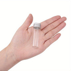 10pcs 12ml Clear Glass Bottles with Aluminum Screw Top