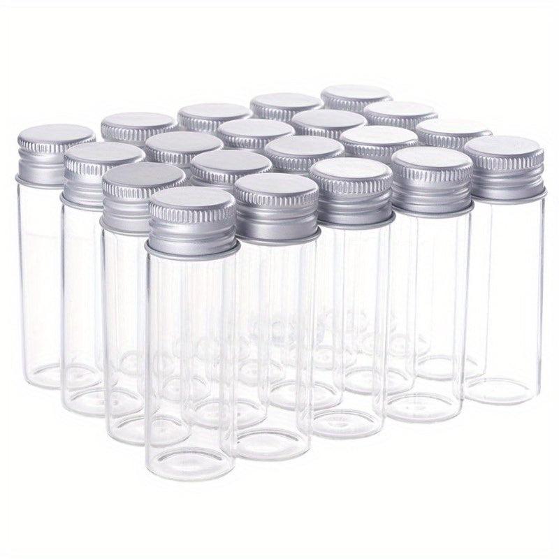 10pcs 12ml Clear Glass Bottles with Aluminum Screw Top