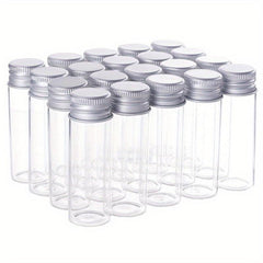 10pcs 12ml Clear Glass Bottles with Aluminum Screw Top