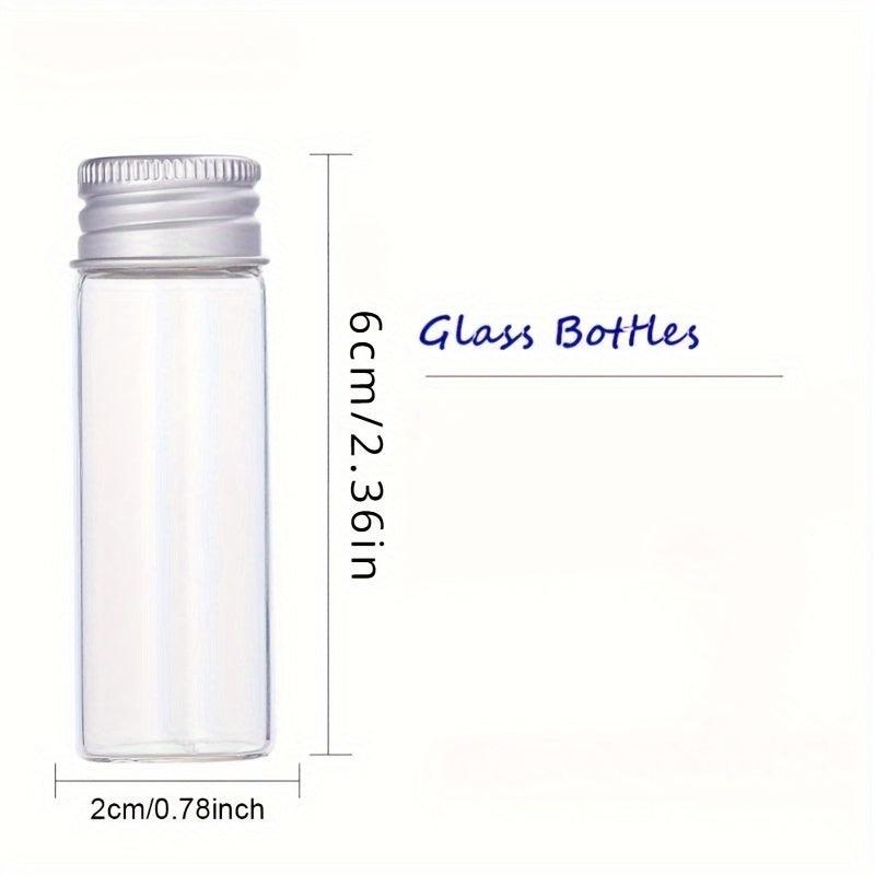 10pcs 12ml Clear Glass Bottles with Aluminum Screw Top