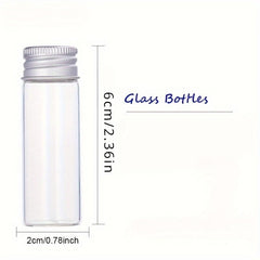 10pcs 12ml Clear Glass Bottles with Aluminum Screw Top