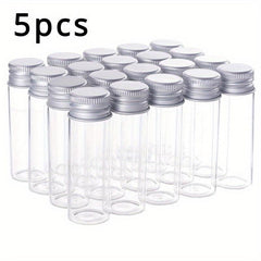 10pcs 12ml Clear Glass Bottles with Aluminum Screw Top