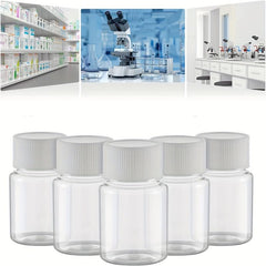 6pcs Clear Plastic Reagent Bottles 20ml 30ml Wide Mouth Sealed Liquid Storage
